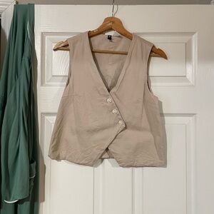 H&M Beige Button-Front Women's Vest